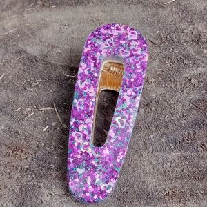 Hand Crafted Purple Glitter Hair Clip